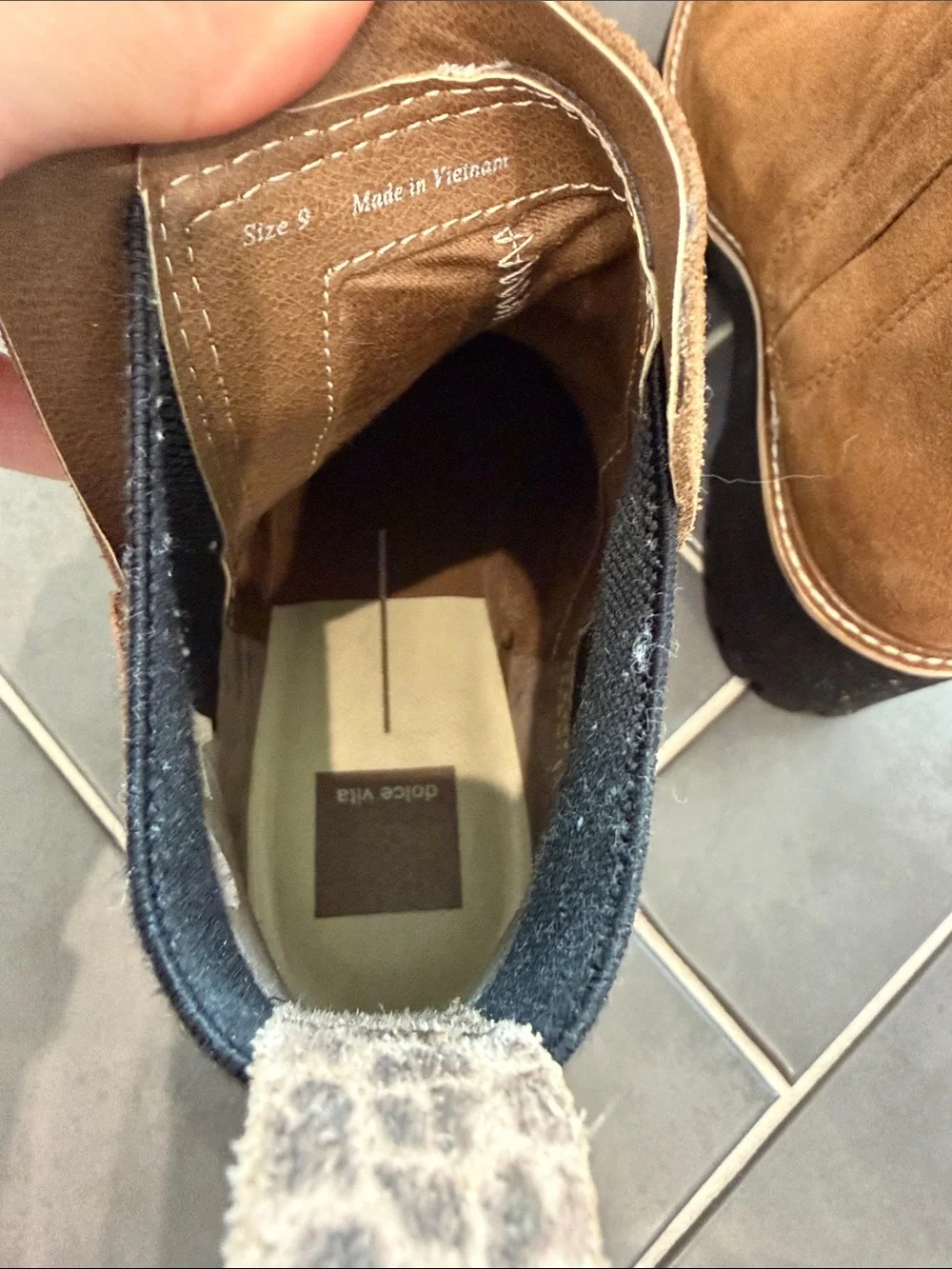 Dolce Vita Women's Suede Chelsea Wedge Booties in Brown